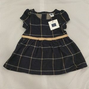 NEW Janie and Jack Baby Girl Navy Plaid Dress 3-6m